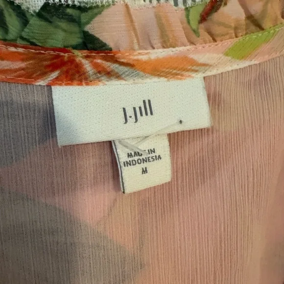 J. Jill Pink Tropical Floral Mini Dress Size Medium - Picture 2 of 4